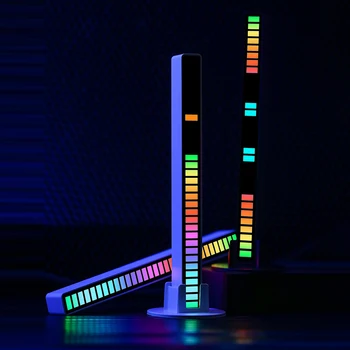 3D RGB APP LED Strip Gaismas Skaņas Uztveršanas Kontroles Ritmu Atmosfēru Vieglās Mūzikas Apkārtējās Gaismas Josla Krāsains Lampas Puse Auto