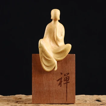 Boxwood 9cm 11cm Animitta Budas Skulptūra Koka Zen Budas Statuja Mūks Mājas Dekoru