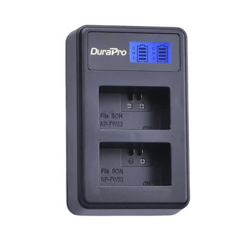 DuraPro 2000mAh NP-FW50 NP FW50 Akumulators+LCD Dual USB Lādētājs Sony A6500 A6300 A6000 A5000 A3000 NEX-3 a7 7R a7R a7R II