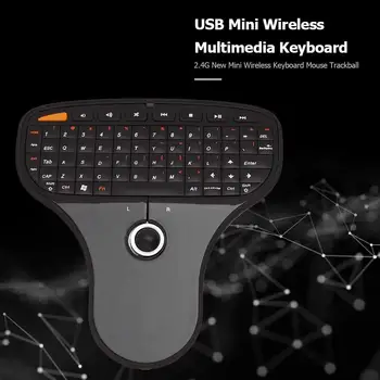 N5901 2.4 GHz Mini Bezvadu Tastatūras un Tālvadības Gaisa Peli, Plastmasas Saņem Miniatūras Uztvērēji ar Kursorbumbu+USB Uztvērējs