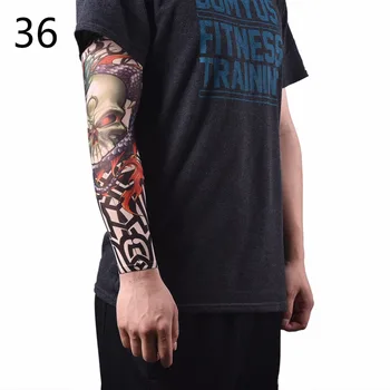 Viltus Pagaidu Tetovējums Piedurknēm Tetovējumiem Pilna Ilgi Paslīdēt Uz Rokas Tetovējums Uzmavu Komplekts Vīriešiem Elastīga Neilona Cimdu Tetovējumiem black galvaskausa dizains