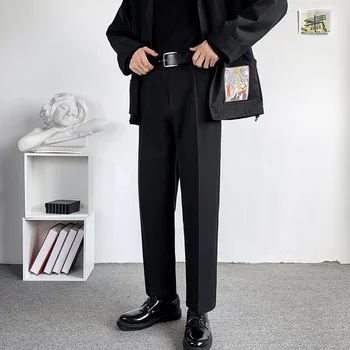 Hybskr Vīriešu Uzvalku Bikses korejiešu Stila Melnas Bikses Vīriešiem Zaudēt Taisni Gadījuma Bikses tīrtoņa Krāsu Zīmolu Vīriešu Apģērbi