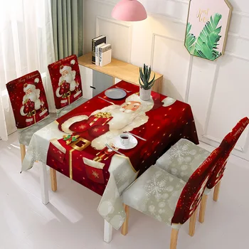Jaunā Gada, Ziemassvētku Galdauts, galdautu, Krēslu Segtu Priecīgus Ziemassvētku Rotājumi Mājās Adornos De Navidad Kerst Natal Noel