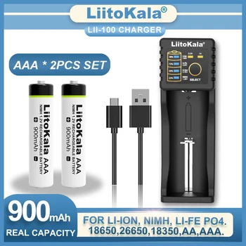Liitokala Lii-202 Lii-100 Lādētāju 1.2 V AAA 900mAh Ni-MH Akumulatoru Temperatūras rādītāju Tālvadības pulti, Peli, Rotaļlietas