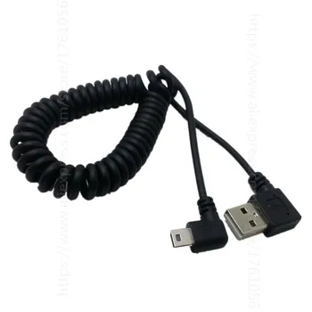 Pagarināt Kabeli USB 2.0 A Tips Pareizā Leņķī, lai Mini USB 90 Grādu Uzlādes Datu Vadu MP3 HDD Digitālā Kamera
