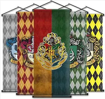Harryy Poters režģa karājās karogs Gryffindor Koledžas iekštelpu skatuves Poters bārs apdare Slytherin Hufflepuff karogs ar kāta