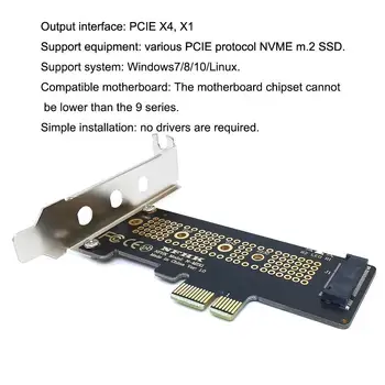 1pc NVMe PCIe M. 2 NGFF SSD diska PCIe X1 Adapteris Karte PCIe S0O0 X1 Ar M. 2 Kartes Leņķis Z0M7