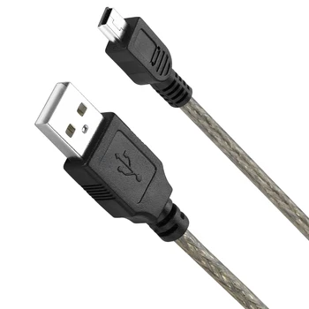 Bochara Mini 5P USB Kabeli USB 2.0 A Tips Vīriešu Mini 5P Vīriešu Datu Kabeli Dual Aizsargātas( Folija+Pītā) 1meter 10Pack
