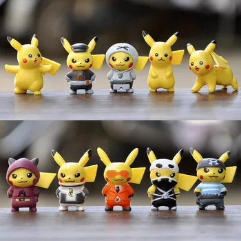 10pcs/komplekti, Pokemon Rīcības Attēls Mini Rotaļlietas, Lelles, 4CM Pikachu Cartoon Movie Anime Attēls Modelis Bērniem Dāvanas, Dzimšanas diena Dāvanas