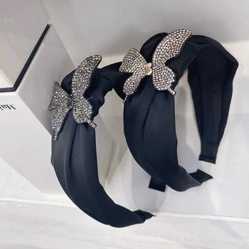 Jauno Modes Augstākās Kvalitātes Tauriņš Rhinestone Sievietes Galvu Kosmētiku Un Mazgā Seju Hairband Galvas Stīpu Cepures Matu Aksesuāri