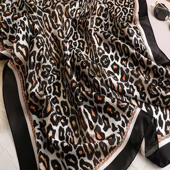Jaunajā 2020. Gada Vasaras Sievietēm Lakati Mīksto Leopards Drukāt Zīda Šalles Dāma Lakatu, Un Wrap Dizainers Pashmina Galvas Apsējs Beach Stoles Hijab